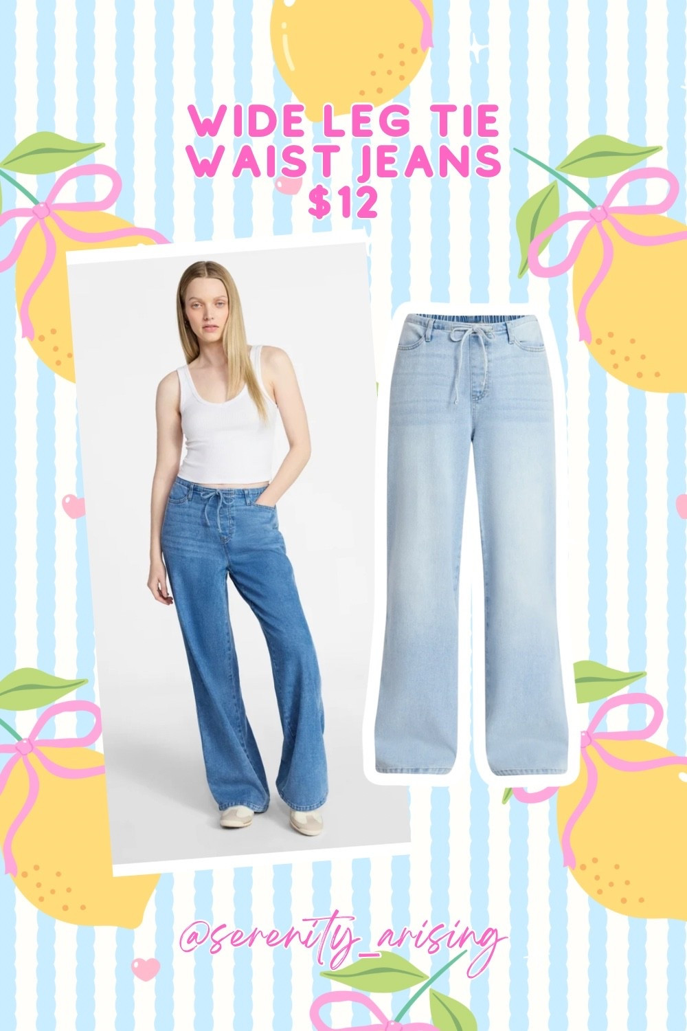 Highly rated wide leg tie waist jeans! On sale for $12! Love these! Comfy and chic! #walmart #walmartstyle #walmartfashion #walmartcreator

#LTKSaleAlert
