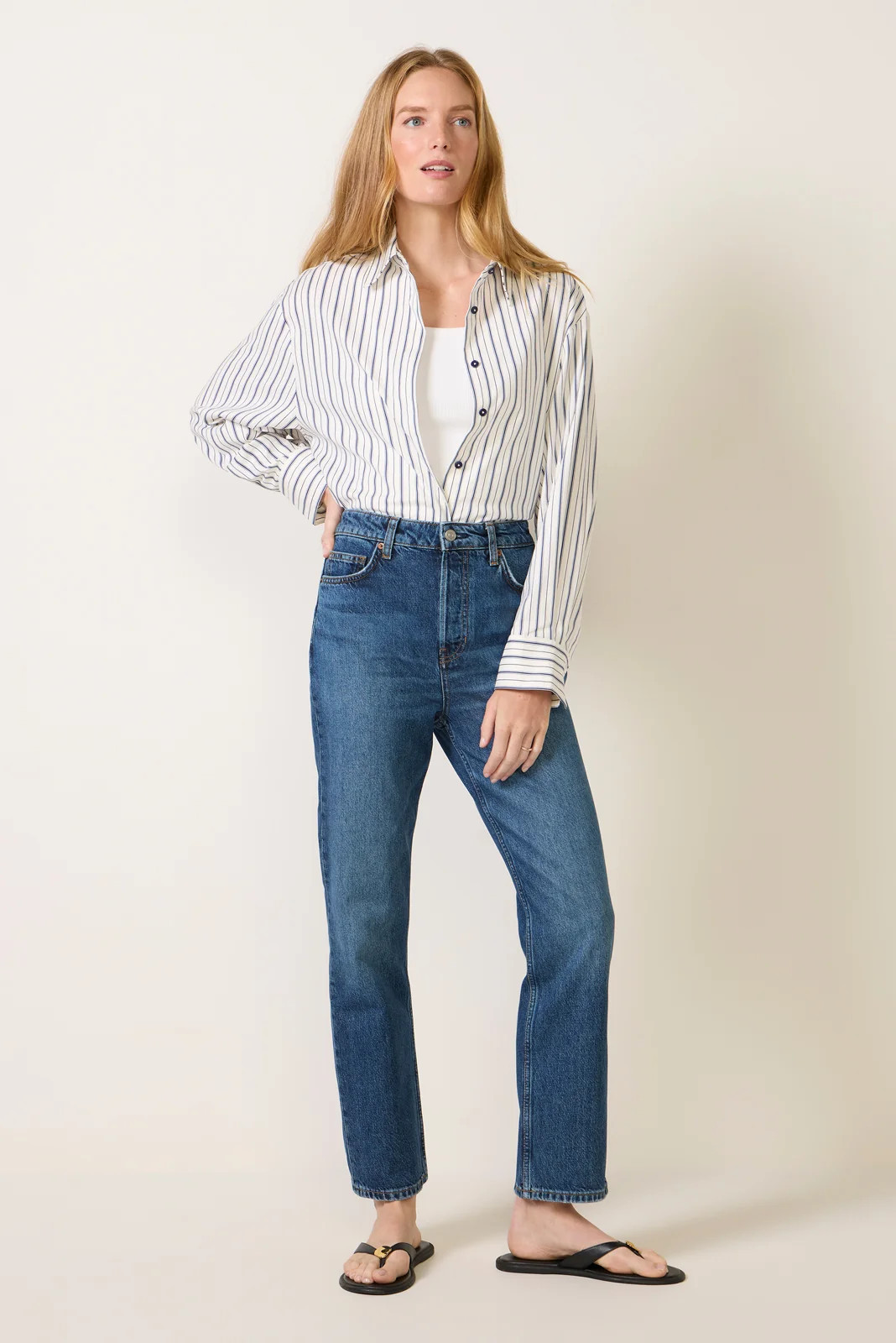 REFORMATION Women's Cynthia High Rise Straight Jeans, Size 27, Maggiore Blue | Evereve