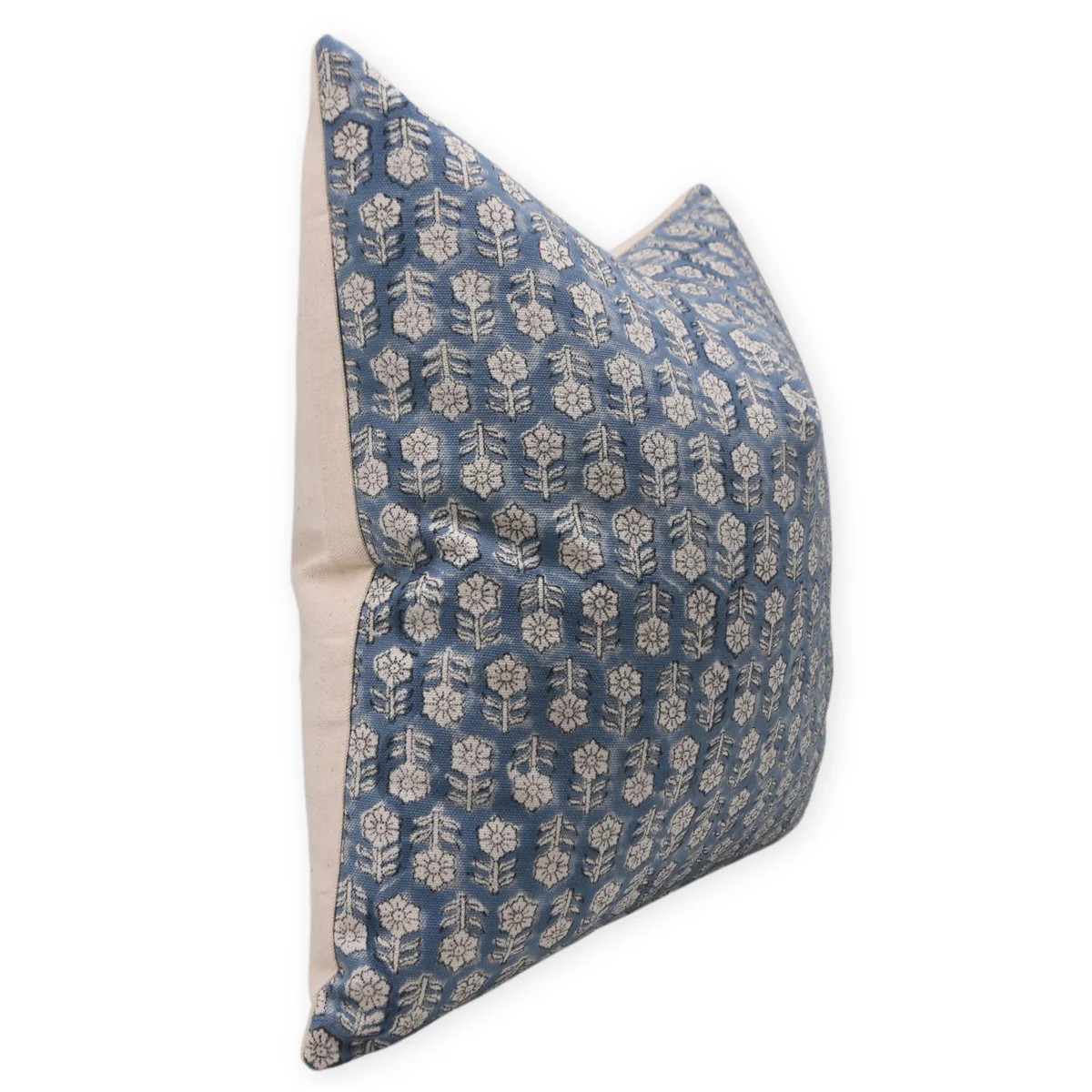 Fabdivine Fabritual Block Print Duck Canvas  Throw Pillow Covers  (Tulsi Buti, Blue) & Reviews | ... | Wayfair North America