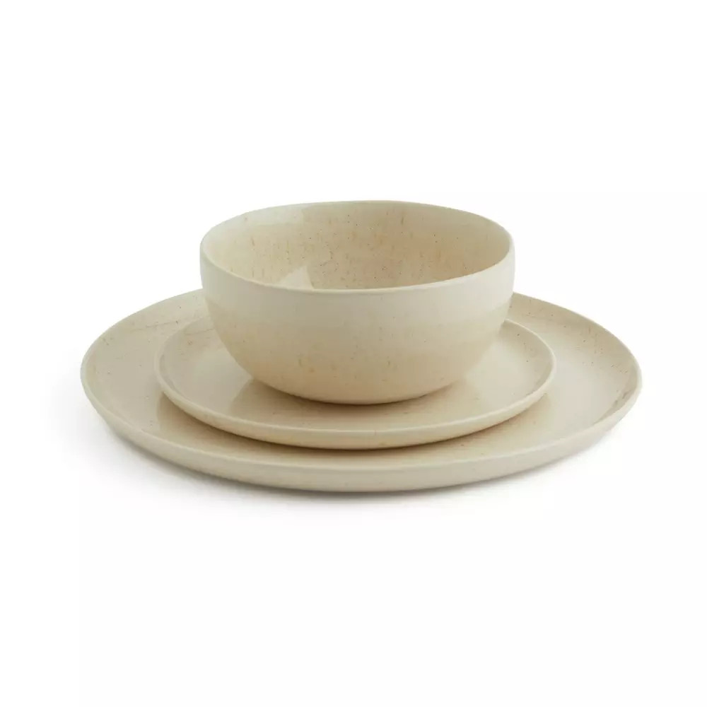 Habitat Evora 12 Piece Stoneware Dinner Set - Natural | Habitat UK