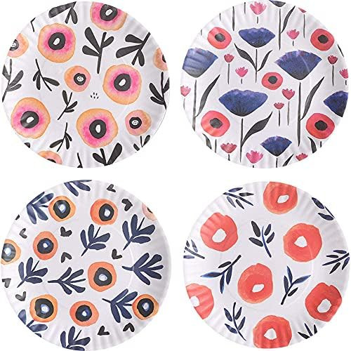 Poppy Plates - Set of Four 9" Melamine Plates | Amazon (US)