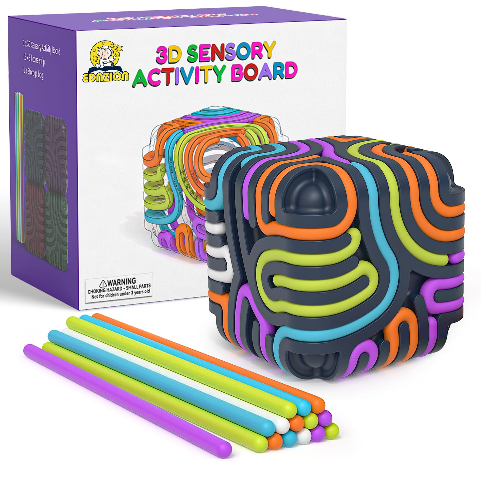 3D Sensory Activity Board for Kids – Silicone Fidget Toy Cube | Sensory Toys for Toddlers, Auti... | Amazon (US)