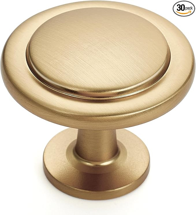 Ravinte 30 Pack 1-1/4 inch Kitchen Cabinet Knobs Champagne Bronze Dresser Zinc Pulls Door Drawer ... | Amazon (US)