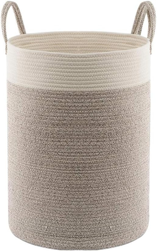 Large Tall Nursery Laundry Blanket Basket with Handles, Hlryudo 21.7" x 15.7" Baby Cloth Hamper W... | Amazon (US)