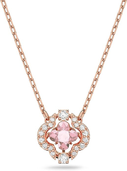 SWAROVSKI Sparkling Dance Clover Necklace, Earrings, and Bracelet Jewelry Collection, Rose Gold T... | Amazon (US)