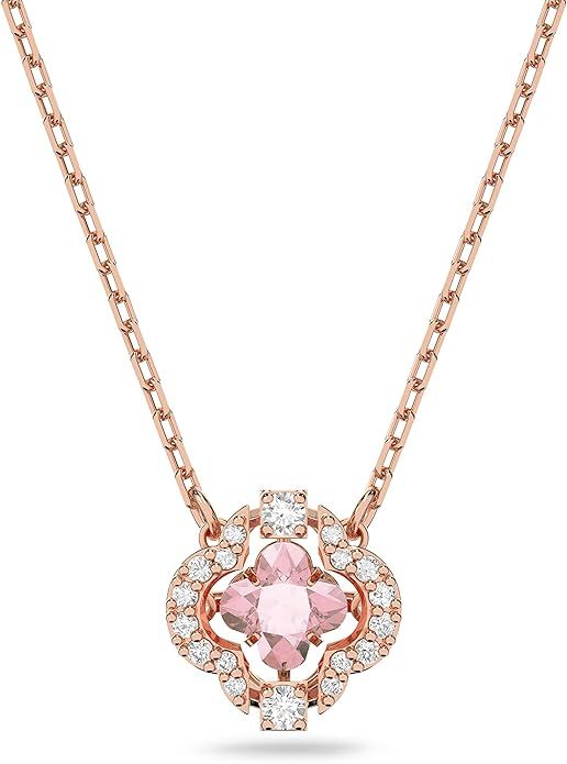 SWAROVSKI Sparkling Dance Clover Necklace, Earrings, and Bracelet Jewelry Collection, Rose Gold T... | Amazon (US)