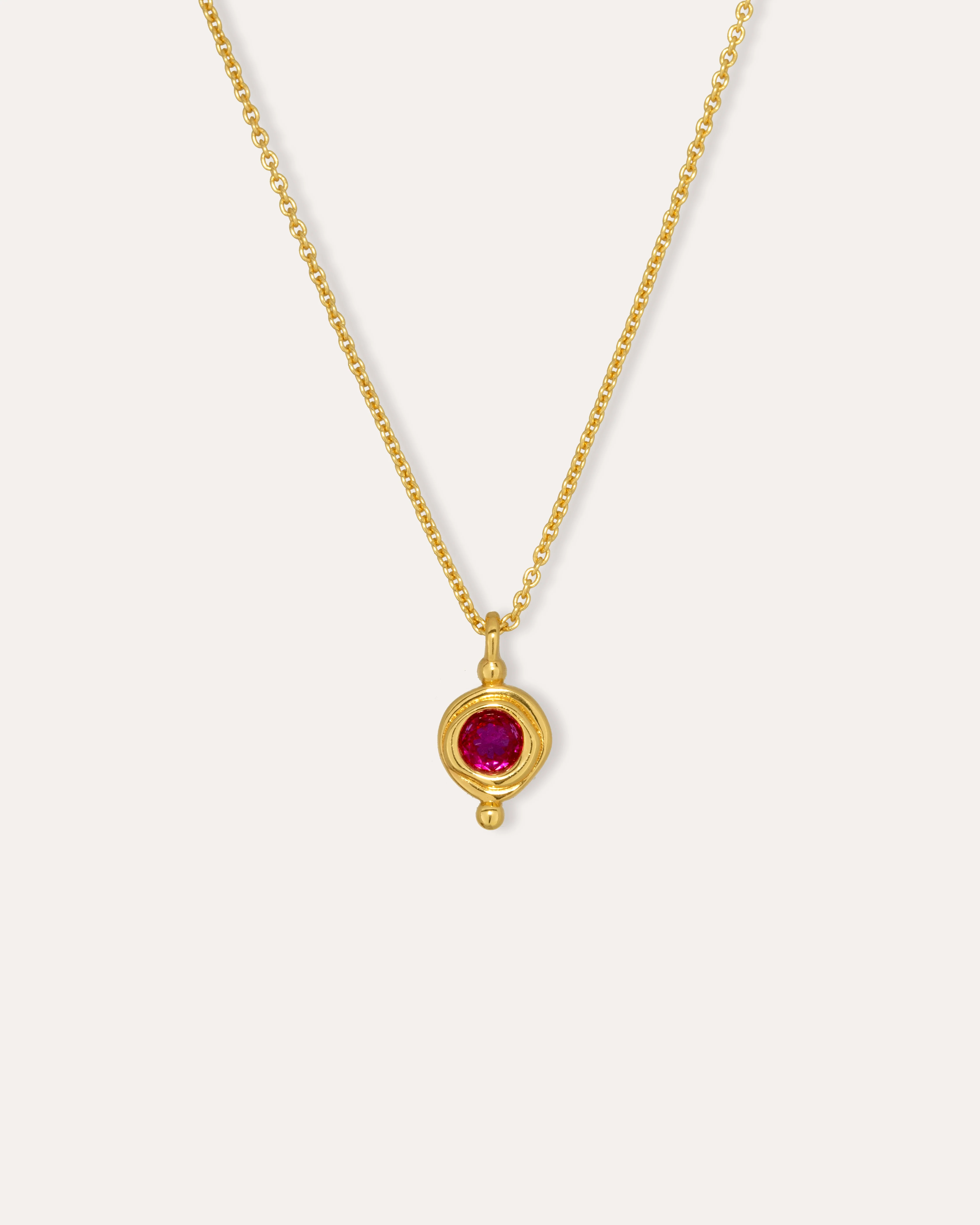July Birthstone Pendant Necklace - Ruby | Ottoman Hands Jewellery | Ottoman Hands