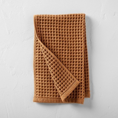 Waffle Hand Towel Warm Brown - Casaluna™: 100% Cotton, Pre Washed, Lightweight 300-450 GSM, OEKO-TEX Certified | Target