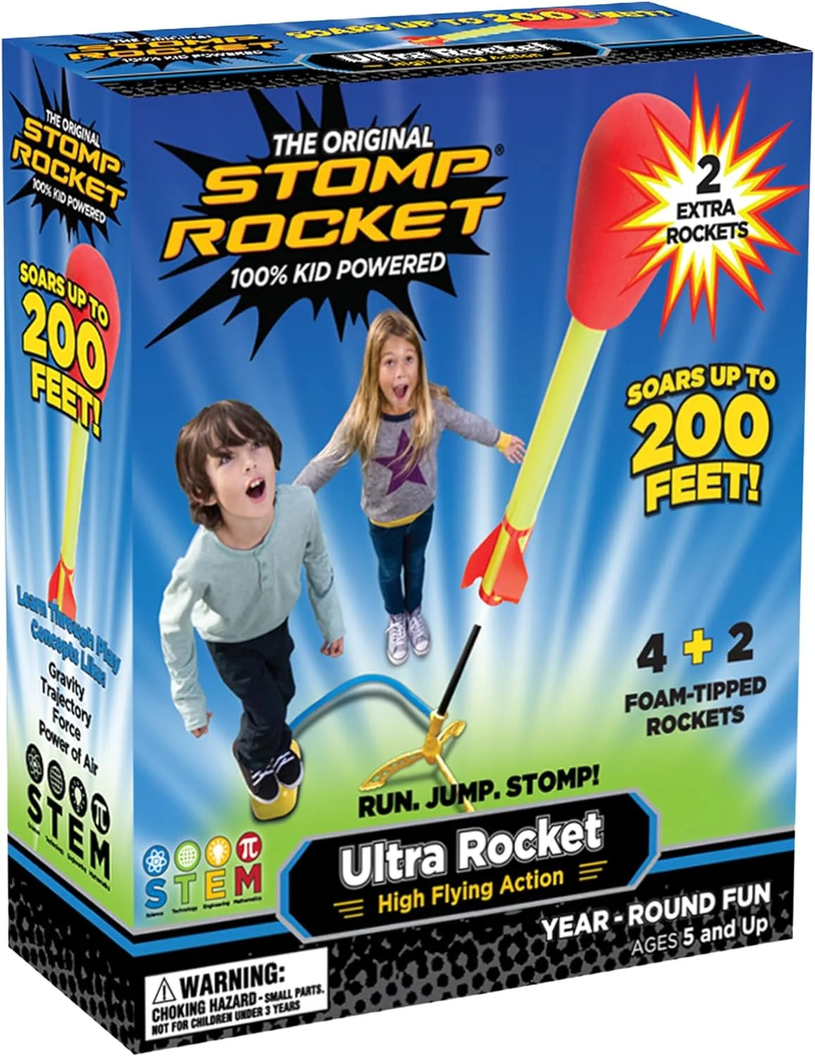 Stomp Rocket® Original Ultra Rocket Launcher for Kids, Soars 200 Ft, 6 Foam Tipped Rockets and A... | Walmart (US)