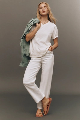 The Bennie Puff-Sleeve Crew-Neck Tee by Pilcro | Anthropologie (US)