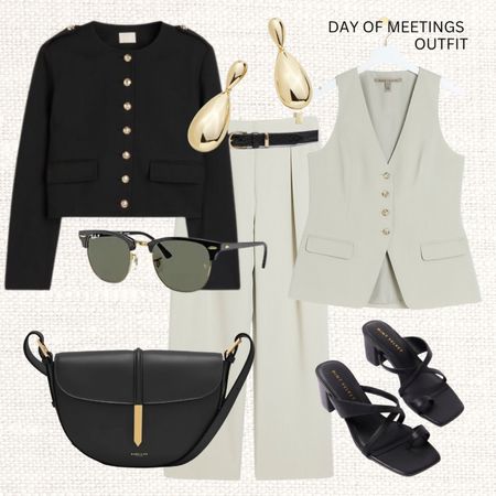 Day of meetings outfit 👩‍💼

‼️Don’t forget to tap 🖤 to favorite this post, add it to your favorites folder and come back later to shop 

Read the size guide/size reviews to pick the right size.

Work outfit, office outfit, workwear, summer outfit, spring holiday, sandals, work outfit, suit, suit waistcoat, suit trousers, sage green suit, black buttoned up cardigan, black golden buttons knit blazer, tokyo bag, demellier, toe sandals, suit full length trousers, summer work outfit, pants

#LTKSeasonal #LTKworkwear #LTKstyletip