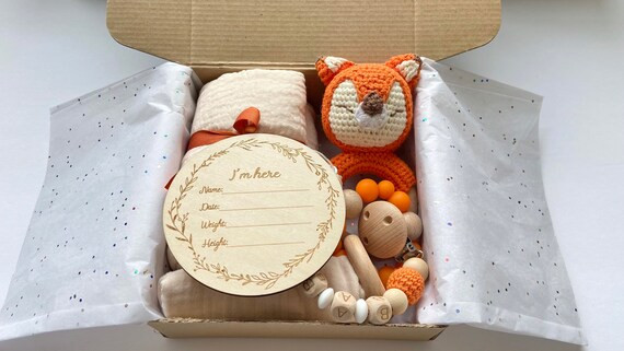 Fox newborn gift box | Newborn Gift Set | Baby shower Gift box | Baby Bath set | Coming Home Gift... | Etsy (US)