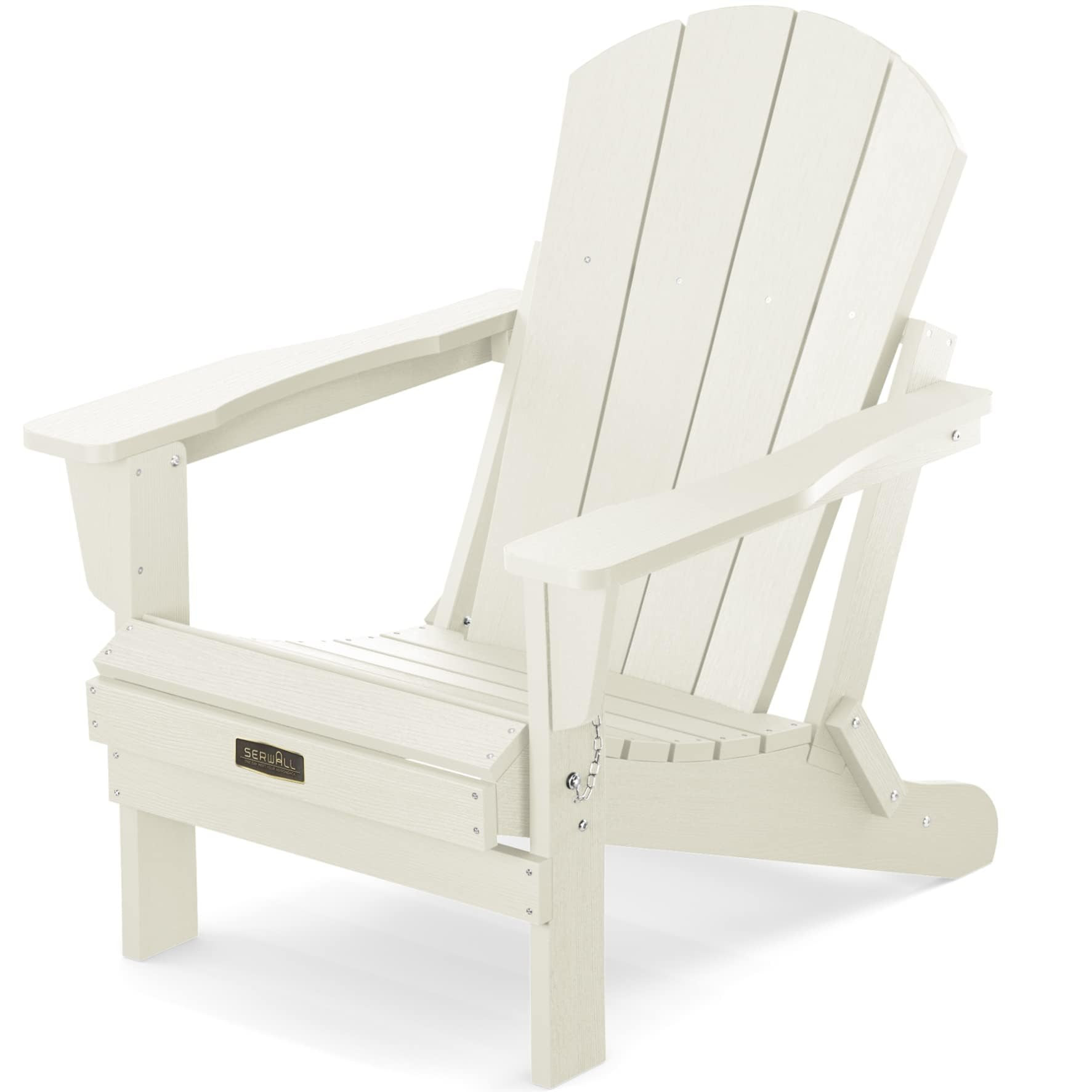 SERWALL Folding Adirondack Chair - HIPS Adirondack Chairs Outdoor Chairs Weather Resistant- White | Amazon (US)