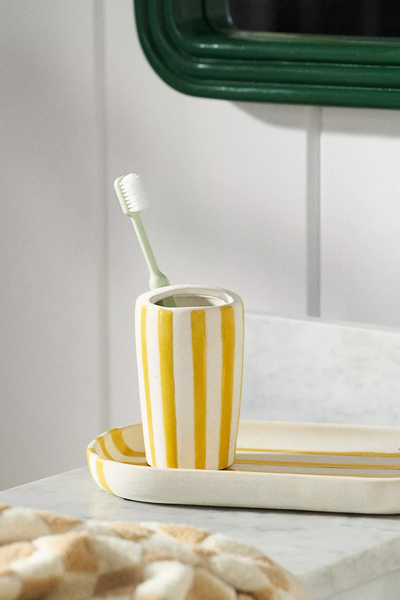 Striped Ceramic Toothbrush Holder | Anthropologie (US)