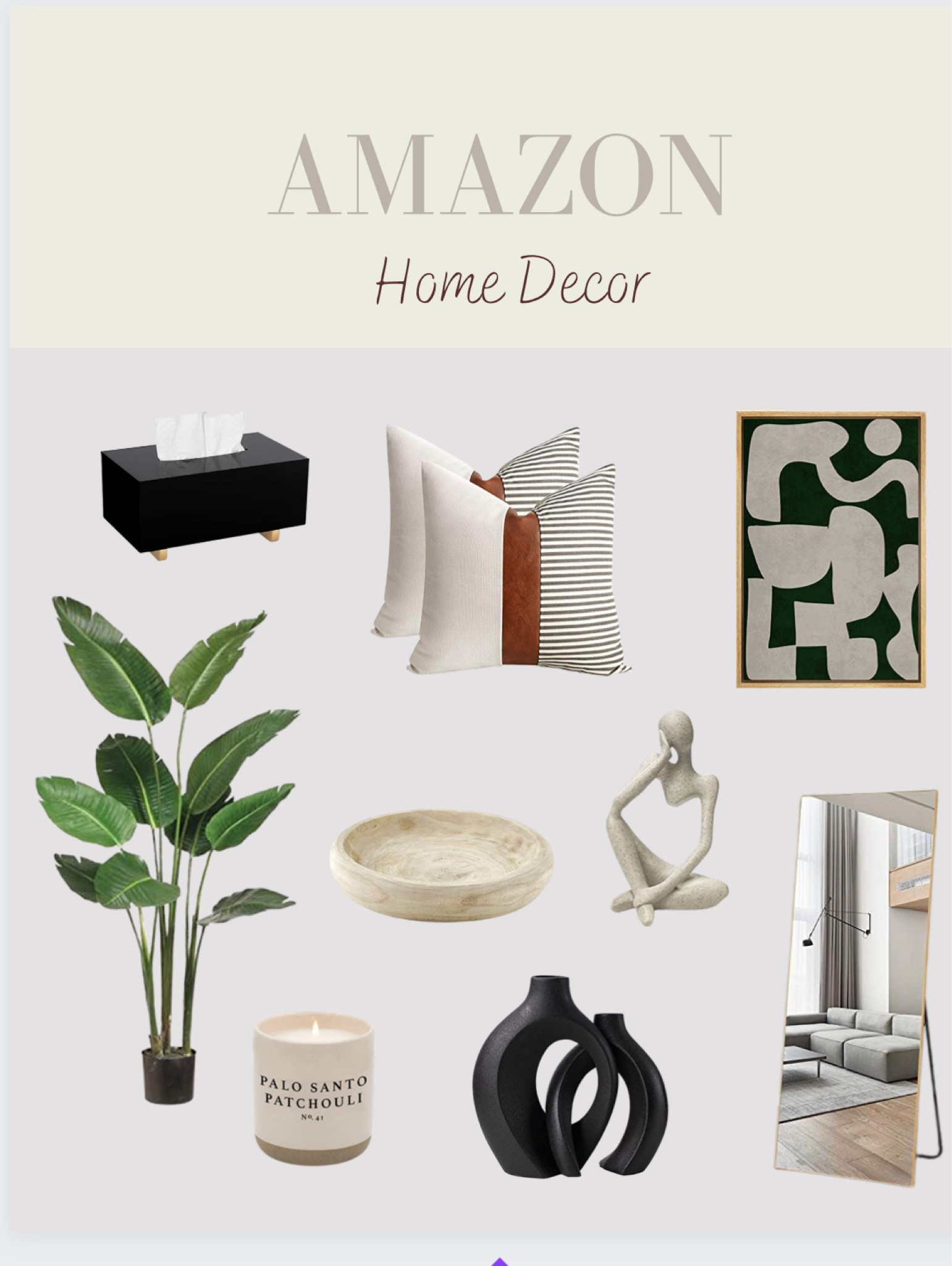 Amazon home decor faux plant floor mirror aesthetic modern decor abstract affordable 

#LTKhome #LTKunder50 #LTKSale