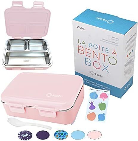 Stainless Steel Mini Bento Toddler Lunch Box for Daycare, Eco Metal Portion Sections Leakproof Lid,  | Amazon (US)