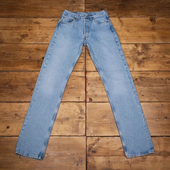 Vintage Levis 501 Jeans 27 X 34 90s Straight Pale Stonewash | Etsy | Etsy (US)