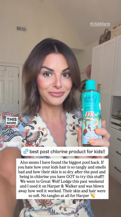 Also moms I have found the biggest pool hack. If you hate how your kids hair is so tangly and smells bad and how their skin is so dry after the pool and being in chlorine you have GOT to try this stuff!! We went to Great Wolf Lodge this past weekend and I used it on Harper & Walker and was blown away how well it worked. Their skin and hair were so soft. No tangles at all for Harper 👏 @childsfarm

#LTKSwim #LTKKids