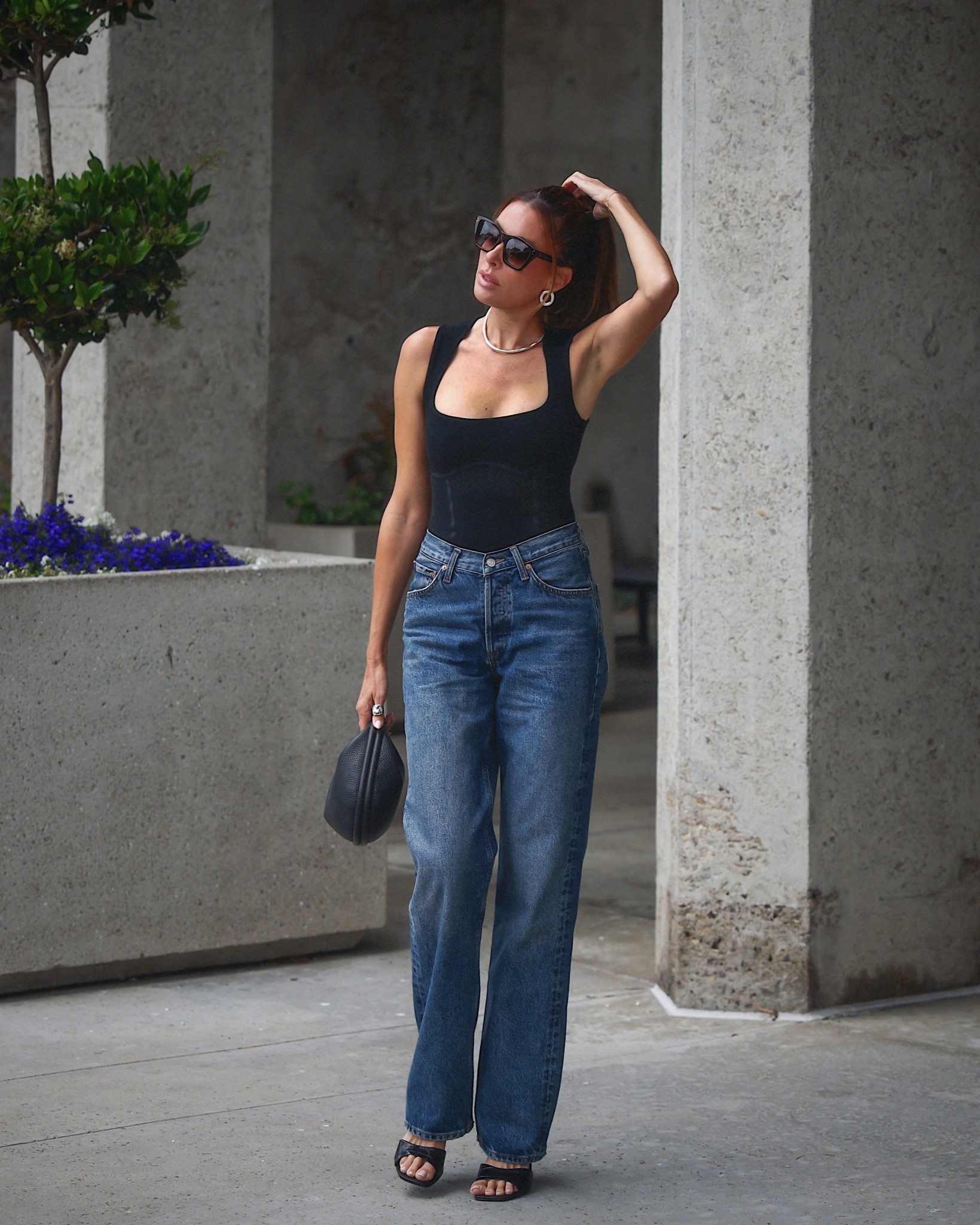 The not so basic basics. Corset bodysuit and v waist denim (especially perfect for the high wait look when you have a shorter torso). Wearing size small bodysuit and size 25 denim. 

#LTKSeasonal #LTKStyleTip #LTKItBag