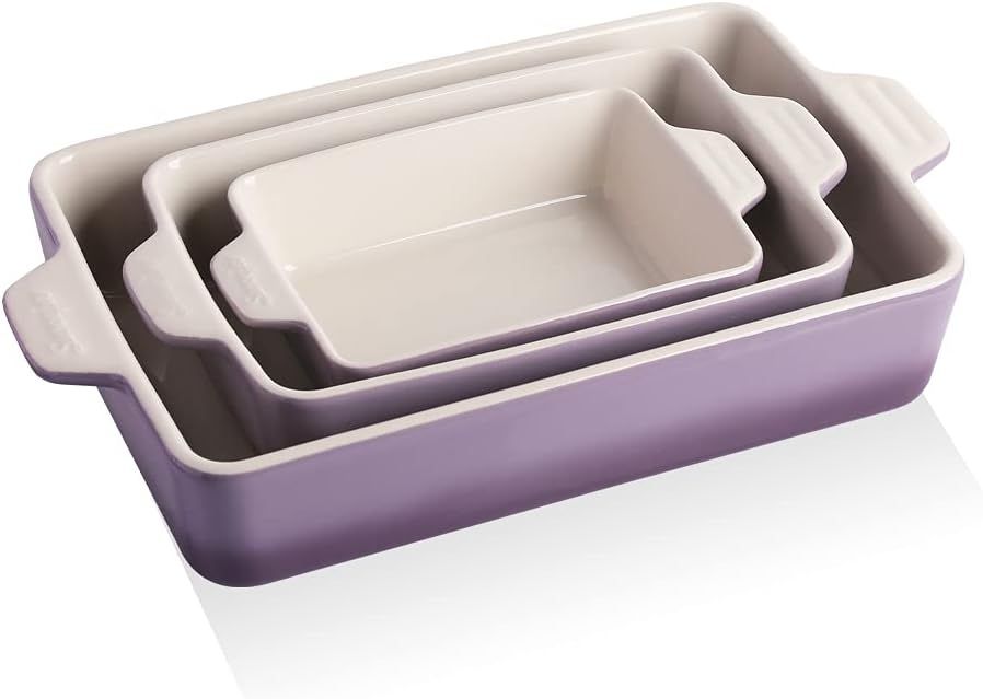 SWEEJAR Ceramic Bakeware Set, Rectangular Baking Dish Lasagna Pans for Cooking, Kitchen, Cake Din... | Amazon (US)