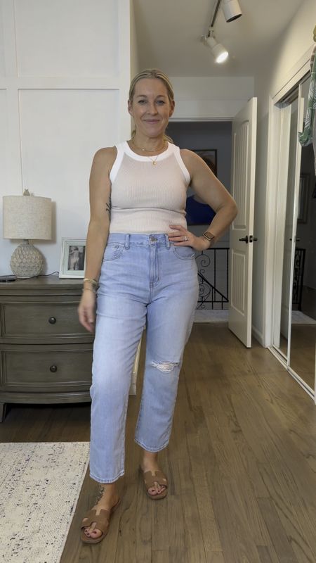 Loving all of these tops. Whisper soft, versatile for jeans or the office and full stretch! I’m in smalls, so if in between, size down. Love the ribbed design and the flattering cuts and patterns. Jeans are true to size and I’m in the REGULAR length here. 27” inseam. I size up half in the sandals  

#LTKMidsize #LTKFindsUnder100 #LTKVideo