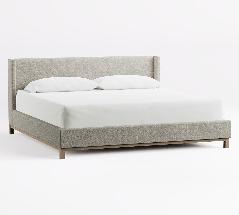 Jake Upholstered Platform Bed Wood Base | Pottery Barn (US)