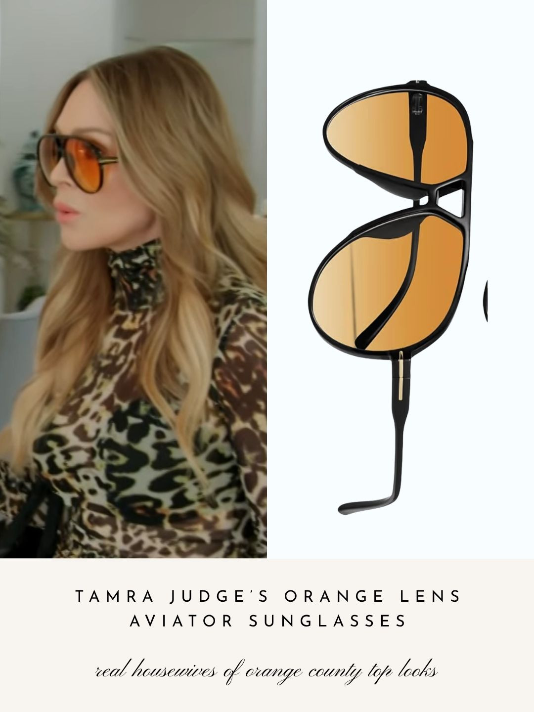 Tamra Judge's Orange Lens Aviator Sunglasses // Info: @Tamra Judge 

 