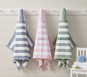 Rugby Stripe Kid Hooded Towels | Pottery Barn Kids