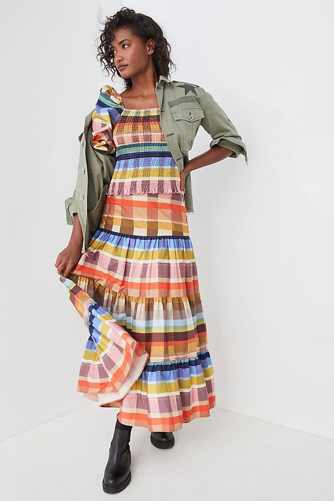 Farm Rio Seline Plaid Maxi Skirt | Anthropologie (US)