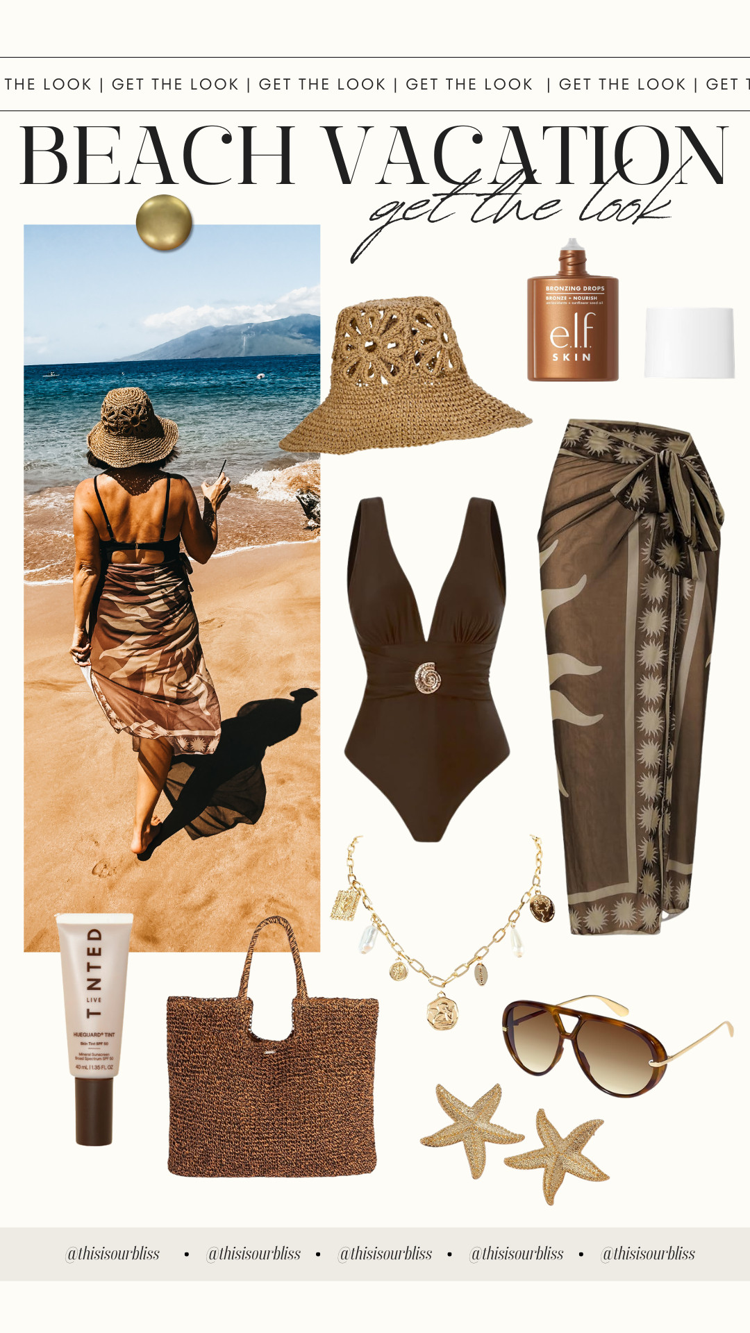 Beach vacation outfit idea ☀️🌴 Chic matching one-piece swimsuit paired with a sarong wrap skirt from Amazon, styled with seashell jewelry and fun tropical accessories for the perfect beach day look.Beach vacation outfit, tropical vacation outfits, beach outfit idea, resort wear, Amazon swim, beach accessories, vacation style, summer beach outfits, tropical style, beach day outfit 

 #LTKootd #LTKSwim #LTKTravel