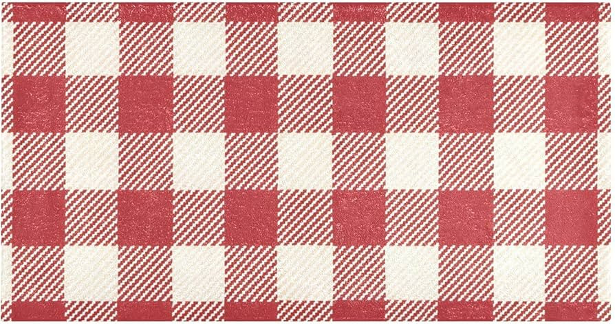 Indoor Doormat Floormat Cherry Red Gingham Non Slip Door Rug Washable Floor Mats for Home Kitchen... | Amazon (US)