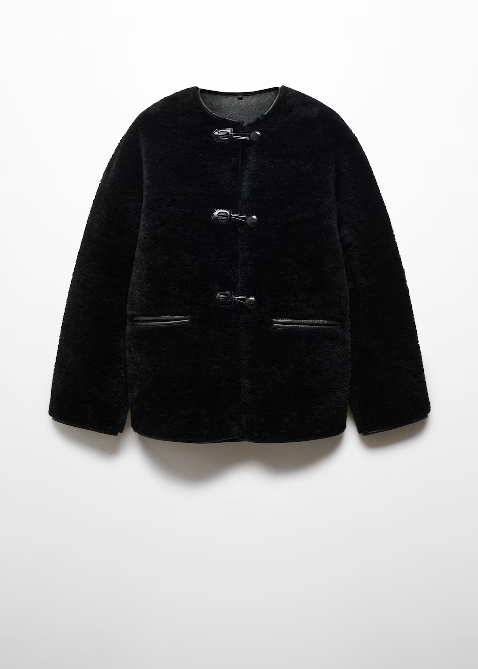 Fur-effect coat with appliqués -  Women | Mango USA | MANGO (US)