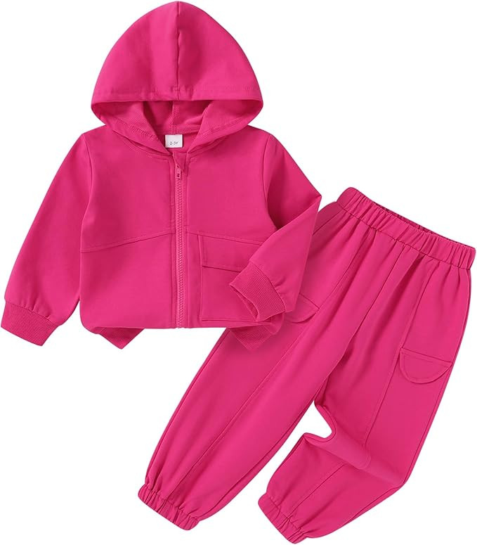 YOUNGER TREE Toddler Girls Fall Clothes Kids Hoodie Zipper Sweatshirt and Sweatpants Outfits Girl... | Amazon (US)