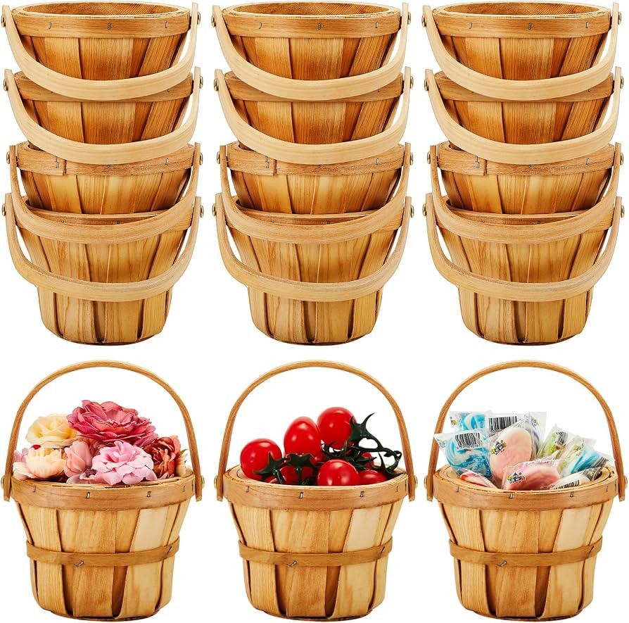 Marsui 15 Pcs Small Wooden Baskets for Berry, 4 x 5.1 Inch, Brown | Amazon (US)