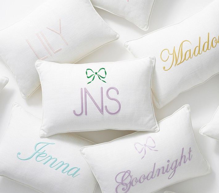 Bow Icon Personalized Pillow Cover | Pottery Barn Kids