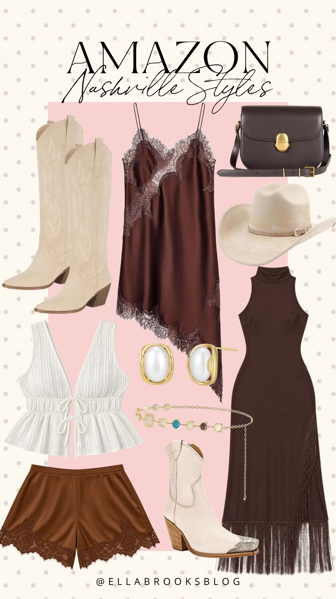 Amazon Nashville styles

Fall outfit, western styles, fall concert, western boots, Amazon boots, lace dress, fringe dress

#LTKootd #LTKSeasonal #LTKTravel