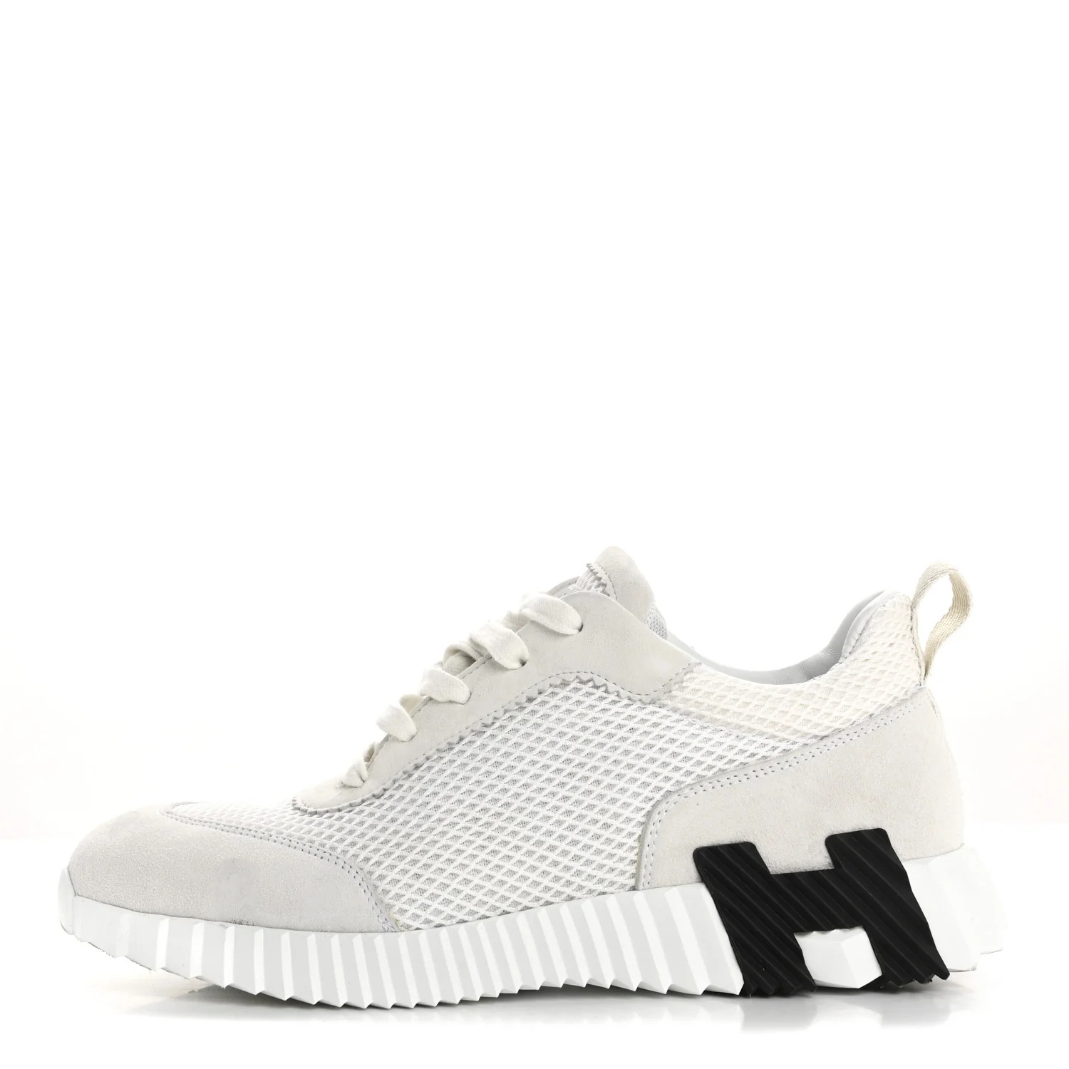 Air Mesh Suede Goatskin Bouncing Sneakers 39 White Black | FASHIONPHILE (US)