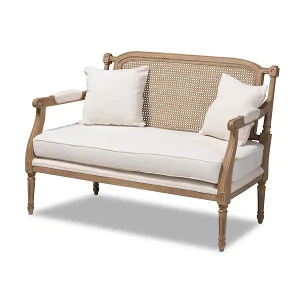 Clemence French Provincial Fabric Upholstered Loveseat | Bed Bath & Beyond