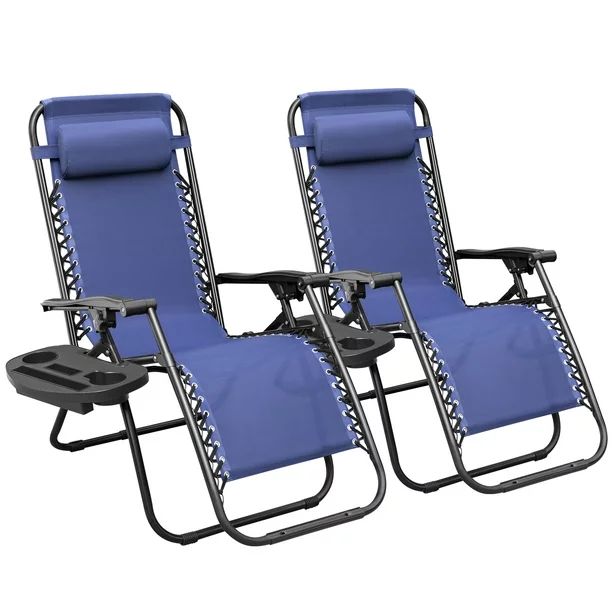 Lacoo 2 Pack Patio Zero Gravity Chair Outdoor Lounge Chair Textilene Fabric Adjustable Recline Ch... | Walmart (US)