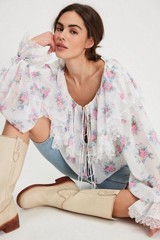 For Love & Lemons Doily Bouquet Long Sleeve Top | Free People (Global - UK&FR Excluded)
