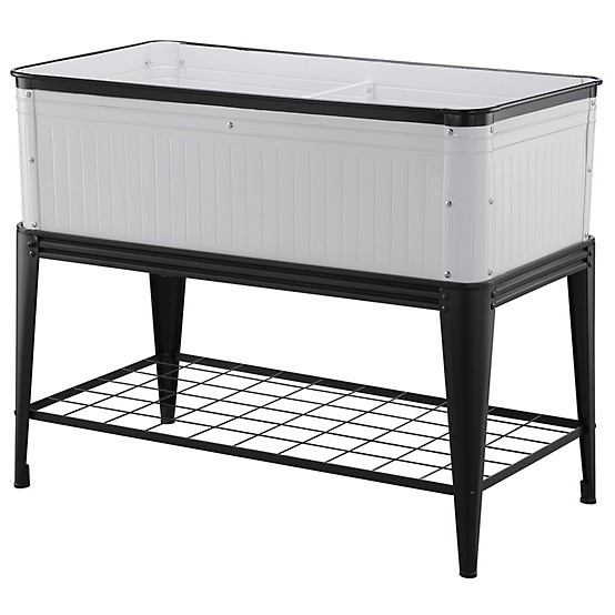 GroundWork  Vintage Metal Planter, 40 in., Black/White | Tractor Supply