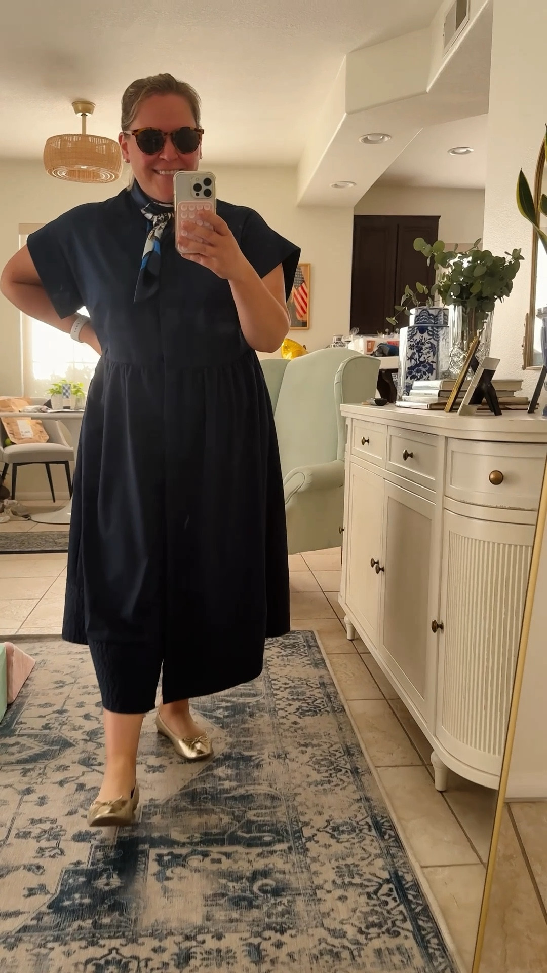 Today’s outfit for church, spotted this neck scarf and tied it on a whim - I need to remember to do that more often! 

#LTKootd #LTKmomlife #LTKMidsize