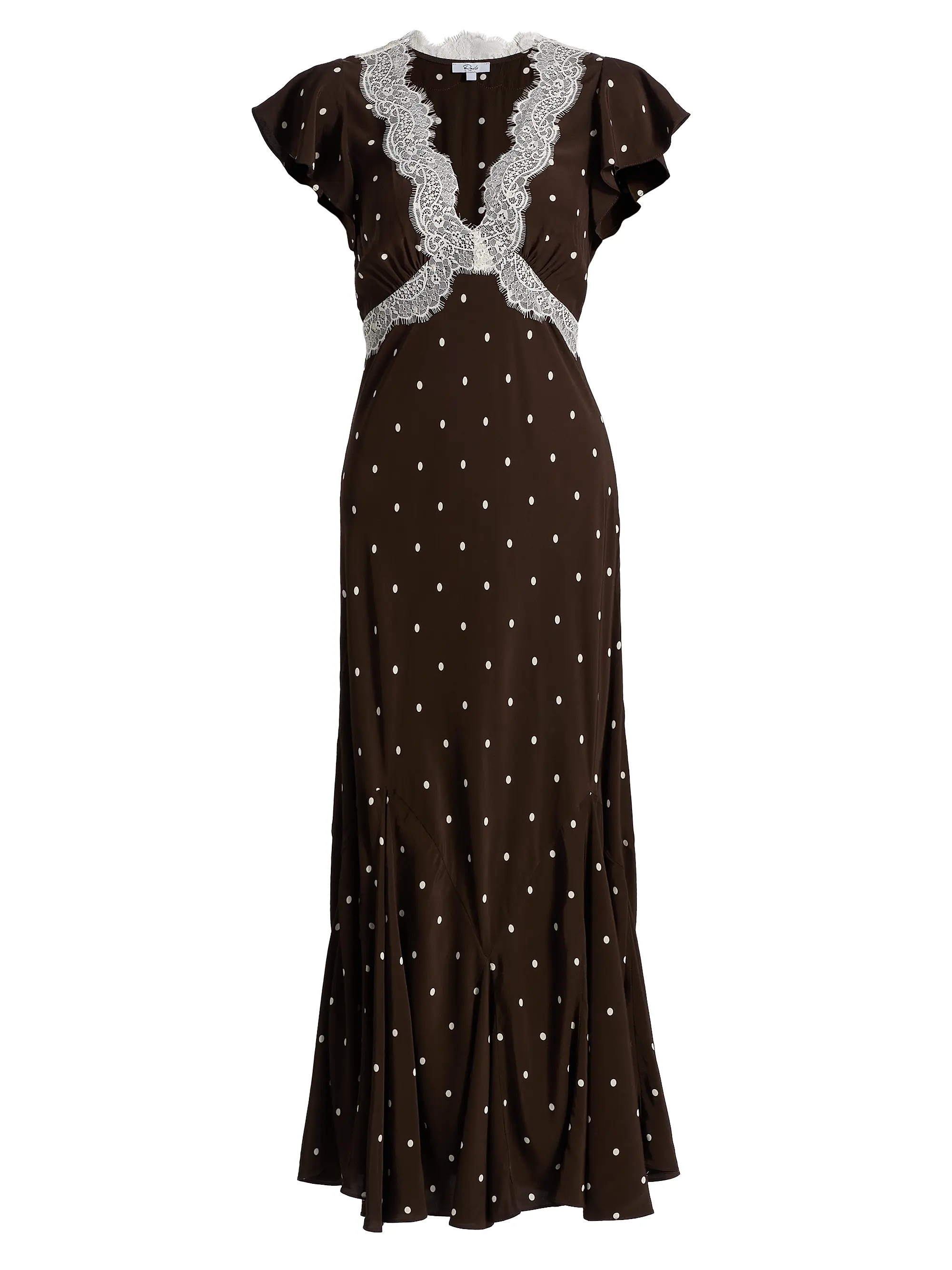 Mattia Lace-Trim Polka Dot Maxi Dress | Saks Fifth Avenue