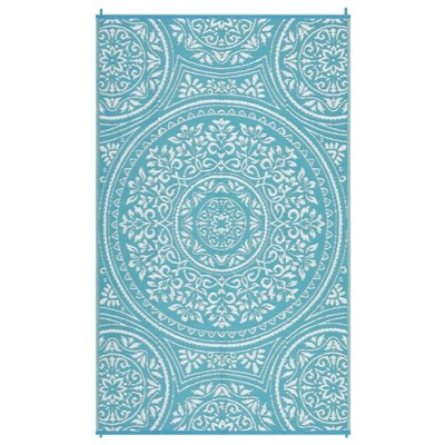 9'x12' Light Blue Outdoor Area Rugs for Patio Camping, Large Reversible RV Resistant Plastic Straw Rug Portable All Weather Rug for Garden Beach | Target