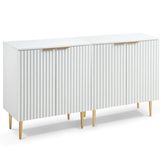 BoowillBoowill Sideboard Buffet Cabinet Set of 2, Cupboard Cabinets with Adjustable Shelves and D... | Walmart (US)