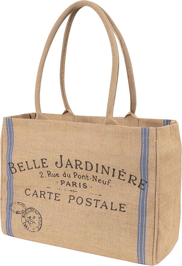 KAF Home Jute Market Tote Bag, Belle Jardiniere Print, Durable Handle, Reinforced Bottom and Inte... | Amazon (US)