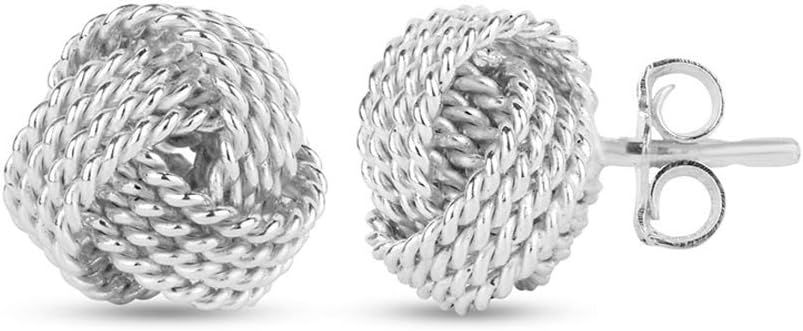 LeCalla 925 Sterling Silver Love-Knot Earring Stud Jewelry Italian Design Lightweight Twisted Lov... | Amazon (US)