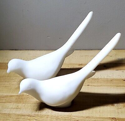 Set of 2 Vintage Fenton White Satin Milk Glass Dove Figurines 6½"  | eBay | eBay US