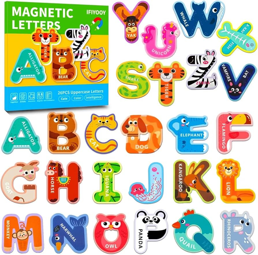 Easter Basket Stuffers for Toddler, Fridge Magnets for Toddlers 1-3, Magnetic Letters, Alphabet M... | Amazon (US)