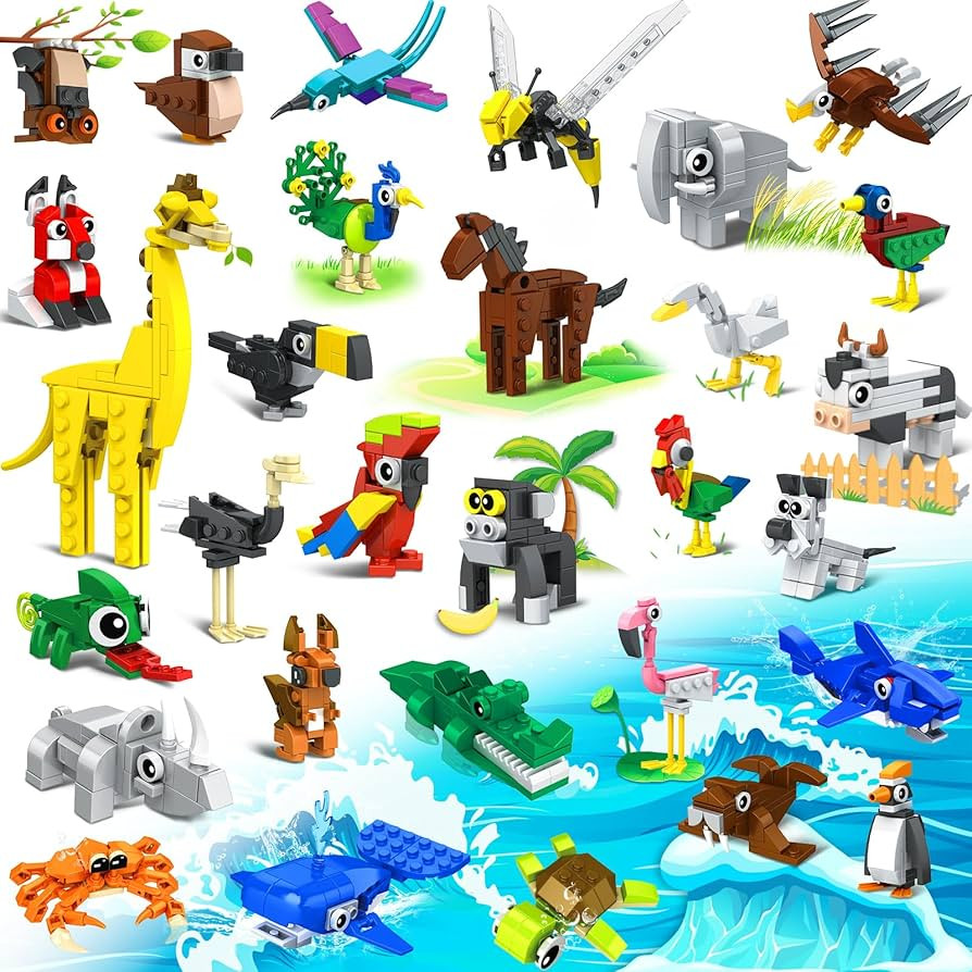 30 Packs Party Favors for Kids Building Set - 1032 PCS Mini Animals Building Blocks Sets for Good... | Amazon (US)